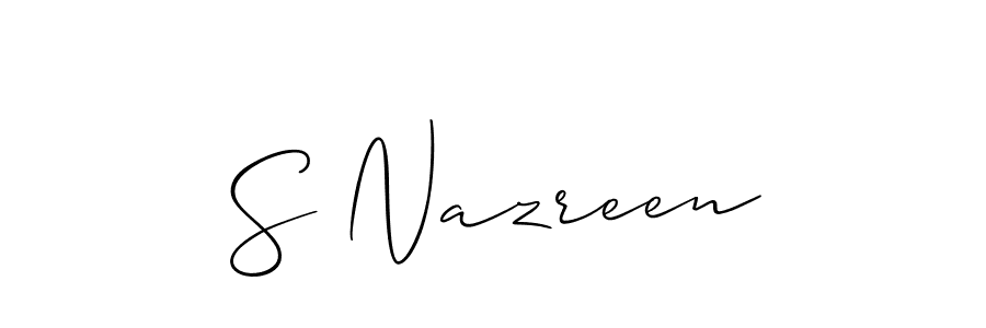 You should practise on your own different ways (Allison_Script) to write your name (S Nazreen) in signature. don't let someone else do it for you. S Nazreen signature style 2 images and pictures png