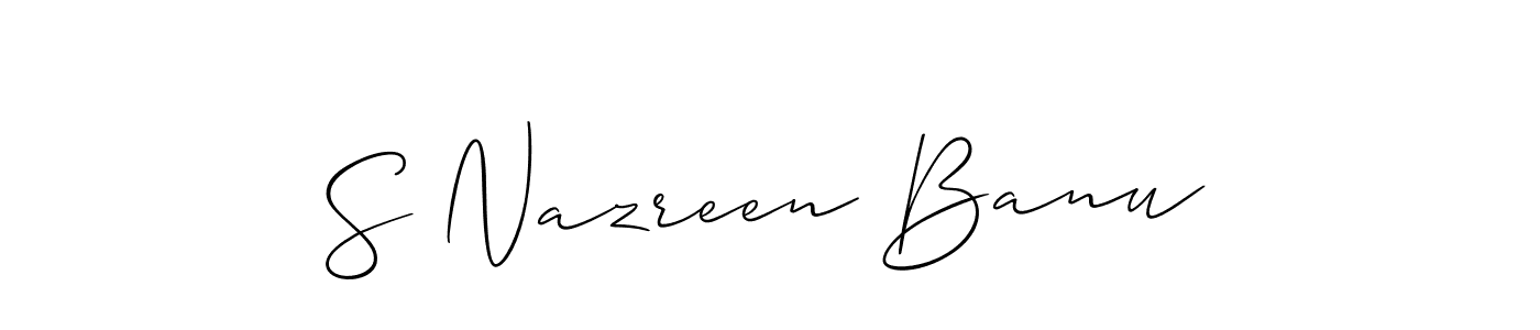 if you are searching for the best signature style for your name S Nazreen Banu. so please give up your signature search. here we have designed multiple signature styles  using Allison_Script. S Nazreen Banu signature style 2 images and pictures png