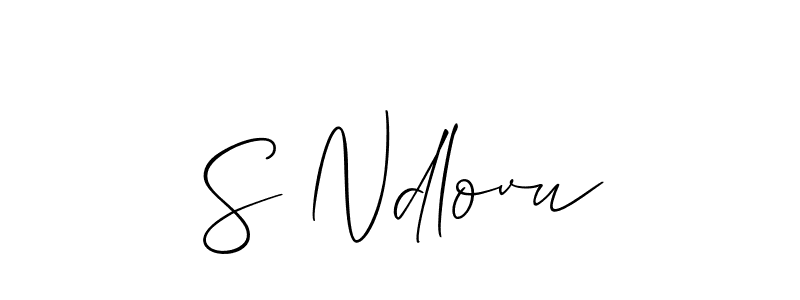 How to make S Ndlovu signature? Allison_Script is a professional autograph style. Create handwritten signature for S Ndlovu name. S Ndlovu signature style 2 images and pictures png