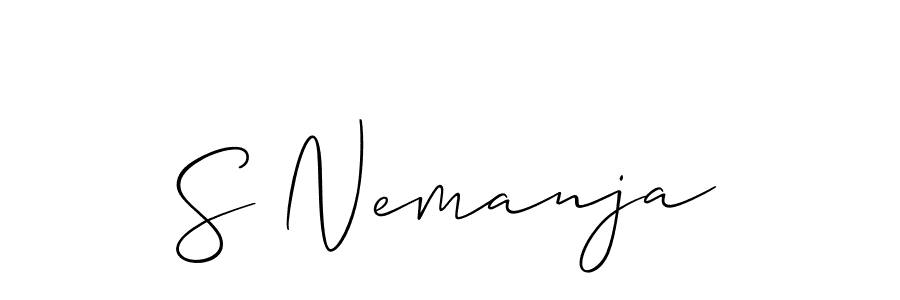 Design your own signature with our free online signature maker. With this signature software, you can create a handwritten (Allison_Script) signature for name S Nemanja. S Nemanja signature style 2 images and pictures png