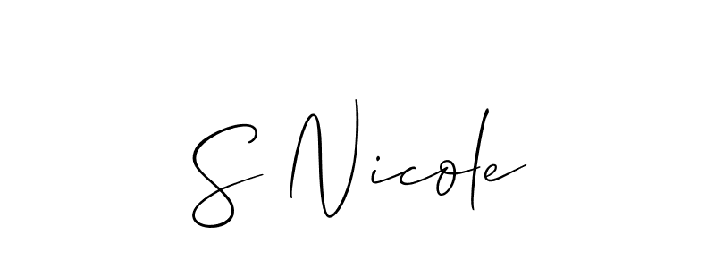 Allison_Script is a professional signature style that is perfect for those who want to add a touch of class to their signature. It is also a great choice for those who want to make their signature more unique. Get S Nicole name to fancy signature for free. S Nicole signature style 2 images and pictures png