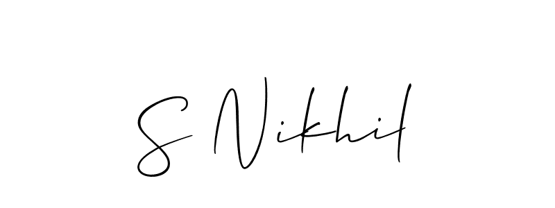 You can use this online signature creator to create a handwritten signature for the name S Nikhil. This is the best online autograph maker. S Nikhil signature style 2 images and pictures png