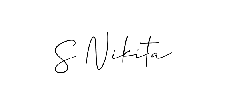 Make a beautiful signature design for name S Nikita. With this signature (Allison_Script) style, you can create a handwritten signature for free. S Nikita signature style 2 images and pictures png