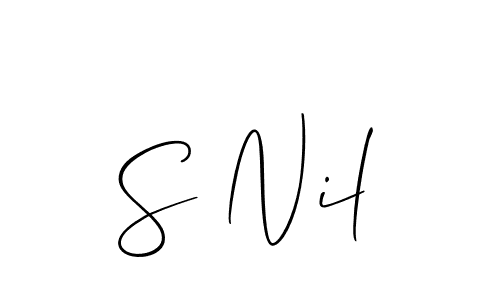 Use a signature maker to create a handwritten signature online. With this signature software, you can design (Allison_Script) your own signature for name S Nil. S Nil signature style 2 images and pictures png