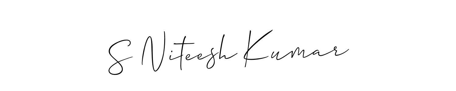 Also we have S Niteesh Kumar name is the best signature style. Create professional handwritten signature collection using Allison_Script autograph style. S Niteesh Kumar signature style 2 images and pictures png