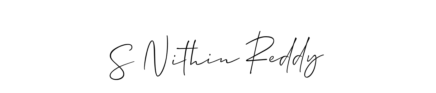 S Nithin Reddy stylish signature style. Best Handwritten Sign (Allison_Script) for my name. Handwritten Signature Collection Ideas for my name S Nithin Reddy. S Nithin Reddy signature style 2 images and pictures png