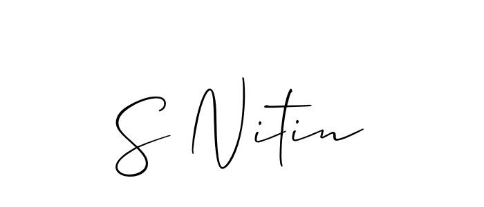 Also You can easily find your signature by using the search form. We will create S Nitin name handwritten signature images for you free of cost using Allison_Script sign style. S Nitin signature style 2 images and pictures png