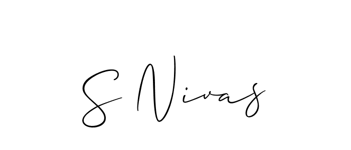 Make a beautiful signature design for name S Nivas. With this signature (Allison_Script) style, you can create a handwritten signature for free. S Nivas signature style 2 images and pictures png