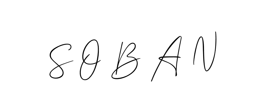 It looks lik you need a new signature style for name S O B A N. Design unique handwritten (Allison_Script) signature with our free signature maker in just a few clicks. S O B A N signature style 2 images and pictures png