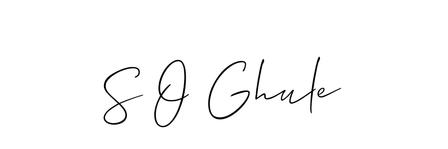 How to make S O Ghule name signature. Use Allison_Script style for creating short signs online. This is the latest handwritten sign. S O Ghule signature style 2 images and pictures png