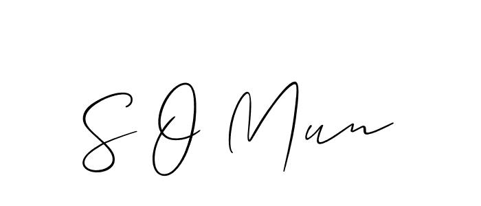 Make a beautiful signature design for name S O Mun. With this signature (Allison_Script) style, you can create a handwritten signature for free. S O Mun signature style 2 images and pictures png