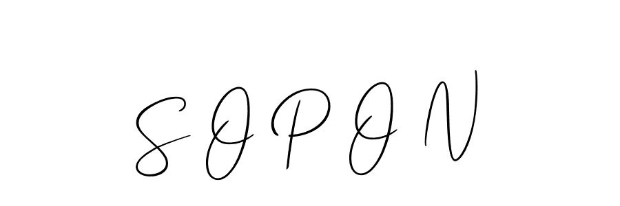 How to make S O P O N signature? Allison_Script is a professional autograph style. Create handwritten signature for S O P O N name. S O P O N signature style 2 images and pictures png