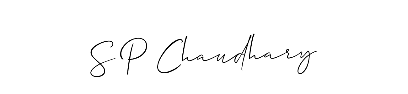 Also You can easily find your signature by using the search form. We will create S P Chaudhary name handwritten signature images for you free of cost using Allison_Script sign style. S P Chaudhary signature style 2 images and pictures png