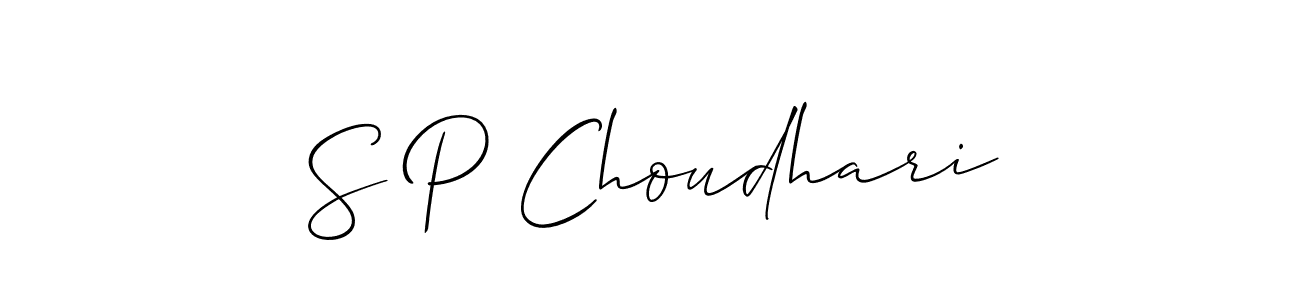 S P Choudhari stylish signature style. Best Handwritten Sign (Allison_Script) for my name. Handwritten Signature Collection Ideas for my name S P Choudhari. S P Choudhari signature style 2 images and pictures png