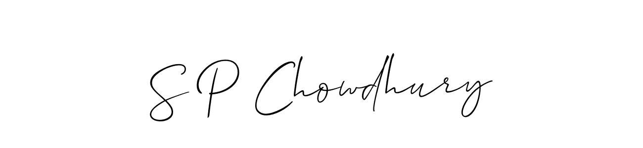 Make a short S P Chowdhury signature style. Manage your documents anywhere anytime using Allison_Script. Create and add eSignatures, submit forms, share and send files easily. S P Chowdhury signature style 2 images and pictures png