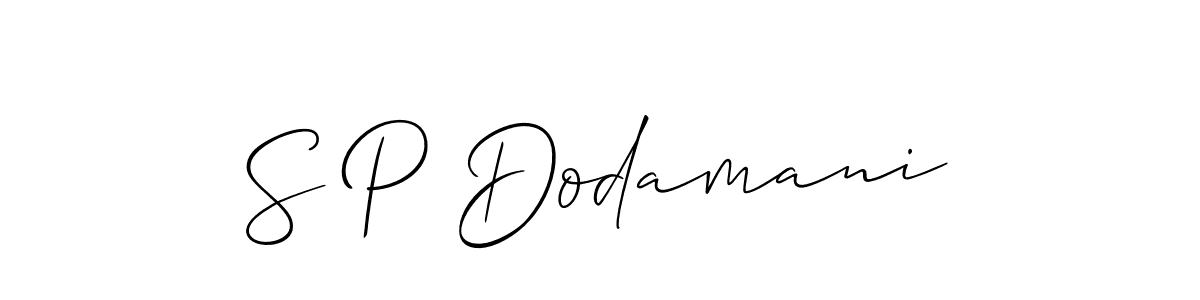 Make a beautiful signature design for name S P Dodamani. With this signature (Allison_Script) style, you can create a handwritten signature for free. S P Dodamani signature style 2 images and pictures png