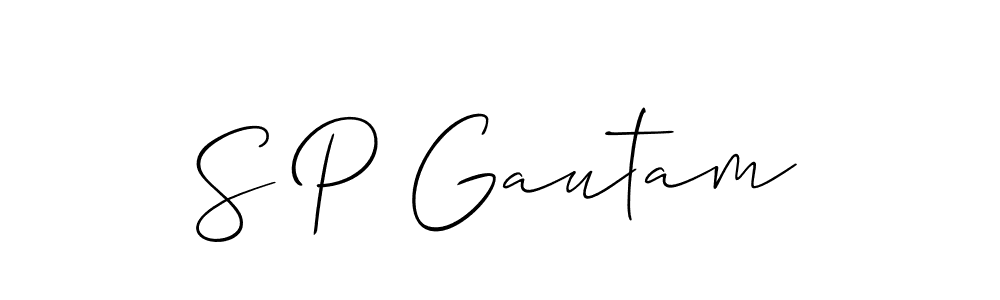 Create a beautiful signature design for name S P Gautam. With this signature (Allison_Script) fonts, you can make a handwritten signature for free. S P Gautam signature style 2 images and pictures png