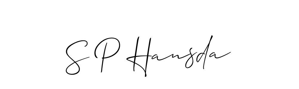 You can use this online signature creator to create a handwritten signature for the name S P Hansda. This is the best online autograph maker. S P Hansda signature style 2 images and pictures png