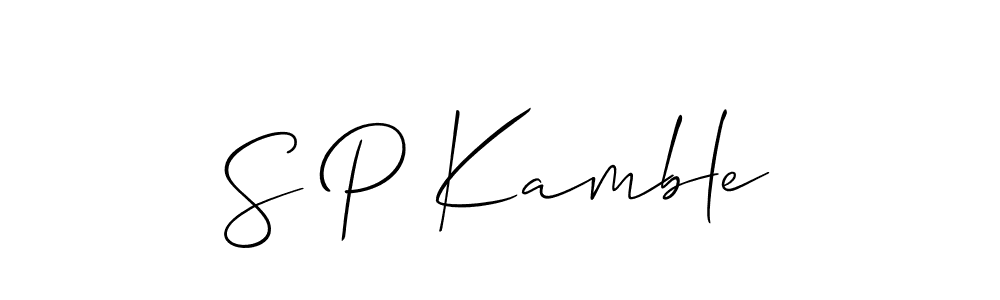 Also we have S P Kamble name is the best signature style. Create professional handwritten signature collection using Allison_Script autograph style. S P Kamble signature style 2 images and pictures png