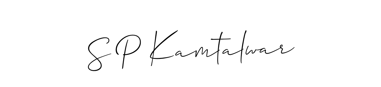 Also You can easily find your signature by using the search form. We will create S P Kamtalwar name handwritten signature images for you free of cost using Allison_Script sign style. S P Kamtalwar signature style 2 images and pictures png