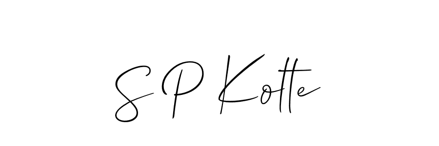 How to make S P Kolte signature? Allison_Script is a professional autograph style. Create handwritten signature for S P Kolte name. S P Kolte signature style 2 images and pictures png