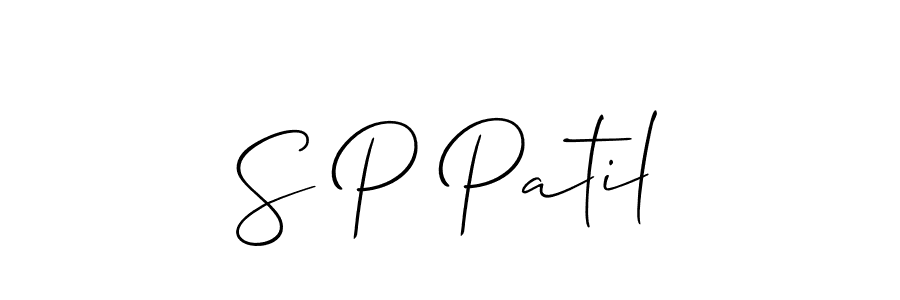 Make a beautiful signature design for name S P Patil. With this signature (Allison_Script) style, you can create a handwritten signature for free. S P Patil signature style 2 images and pictures png