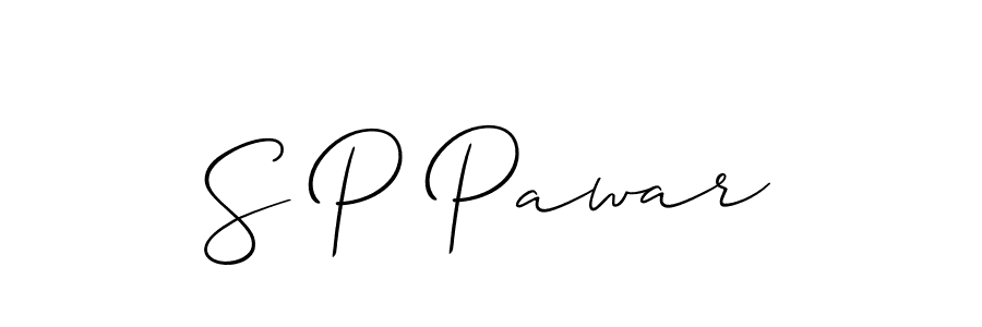 Make a beautiful signature design for name S P Pawar. With this signature (Allison_Script) style, you can create a handwritten signature for free. S P Pawar signature style 2 images and pictures png