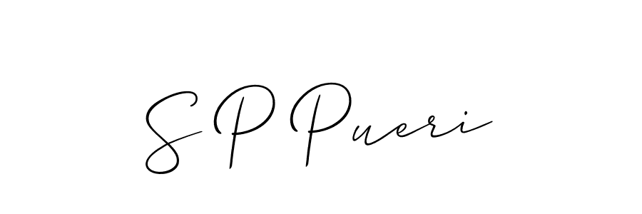 Best and Professional Signature Style for S P Pueri. Allison_Script Best Signature Style Collection. S P Pueri signature style 2 images and pictures png