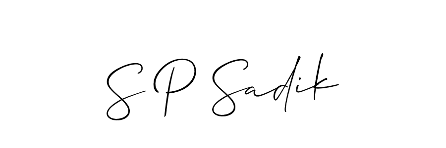 You can use this online signature creator to create a handwritten signature for the name S P Sadik. This is the best online autograph maker. S P Sadik signature style 2 images and pictures png
