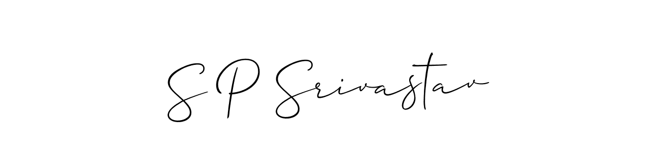 Use a signature maker to create a handwritten signature online. With this signature software, you can design (Allison_Script) your own signature for name S P Srivastav. S P Srivastav signature style 2 images and pictures png