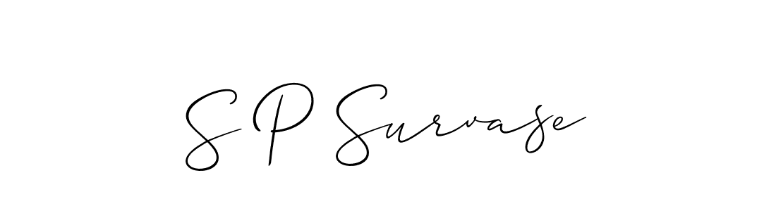 Design your own signature with our free online signature maker. With this signature software, you can create a handwritten (Allison_Script) signature for name S P Survase. S P Survase signature style 2 images and pictures png