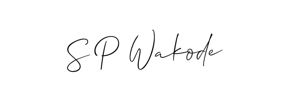 How to make S P Wakode signature? Allison_Script is a professional autograph style. Create handwritten signature for S P Wakode name. S P Wakode signature style 2 images and pictures png