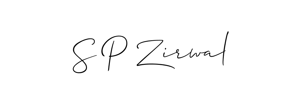 How to make S P Zirwal signature? Allison_Script is a professional autograph style. Create handwritten signature for S P Zirwal name. S P Zirwal signature style 2 images and pictures png