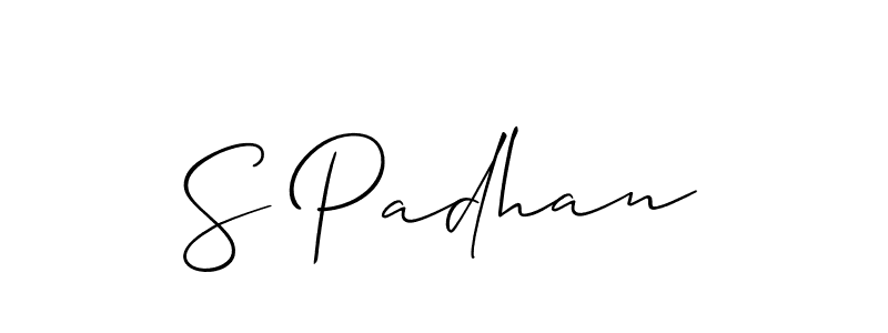 The best way (Allison_Script) to make a short signature is to pick only two or three words in your name. The name S Padhan include a total of six letters. For converting this name. S Padhan signature style 2 images and pictures png