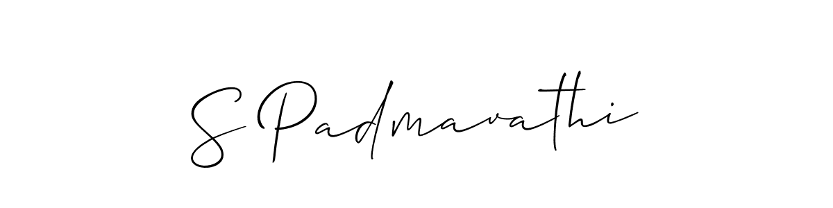 The best way (Allison_Script) to make a short signature is to pick only two or three words in your name. The name S Padmavathi include a total of six letters. For converting this name. S Padmavathi signature style 2 images and pictures png