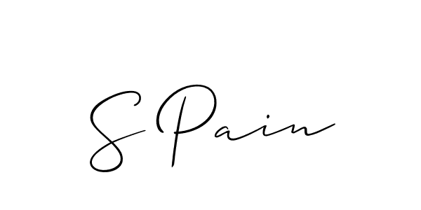 if you are searching for the best signature style for your name S Pain. so please give up your signature search. here we have designed multiple signature styles  using Allison_Script. S Pain signature style 2 images and pictures png