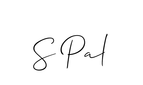Make a beautiful signature design for name S Pal. With this signature (Allison_Script) style, you can create a handwritten signature for free. S Pal signature style 2 images and pictures png
