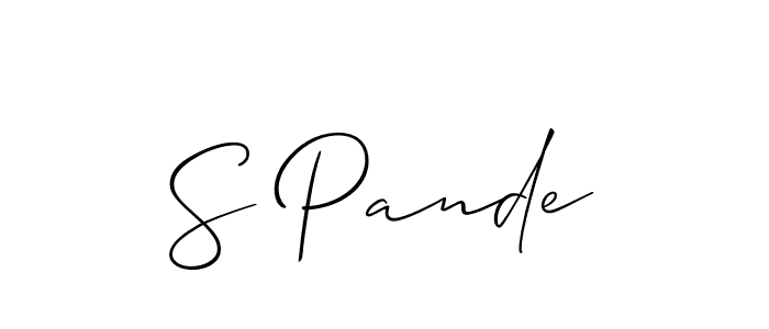 It looks lik you need a new signature style for name S Pande. Design unique handwritten (Allison_Script) signature with our free signature maker in just a few clicks. S Pande signature style 2 images and pictures png