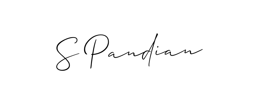 Create a beautiful signature design for name S Pandian. With this signature (Allison_Script) fonts, you can make a handwritten signature for free. S Pandian signature style 2 images and pictures png