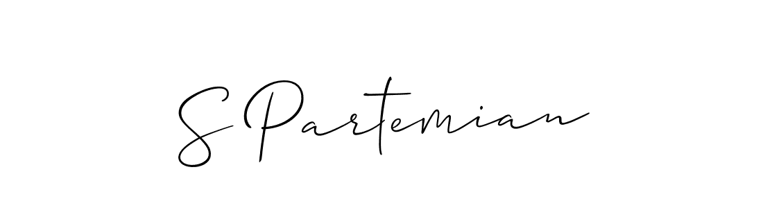 How to Draw S Partemian signature style? Allison_Script is a latest design signature styles for name S Partemian. S Partemian signature style 2 images and pictures png