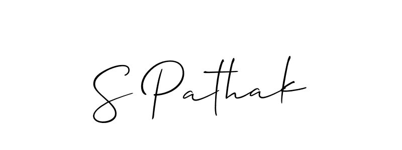 You should practise on your own different ways (Allison_Script) to write your name (S Pathak) in signature. don't let someone else do it for you. S Pathak signature style 2 images and pictures png