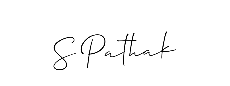 You should practise on your own different ways (Allison_Script) to write your name (S Pathak) in signature. don't let someone else do it for you. S Pathak signature style 2 images and pictures png