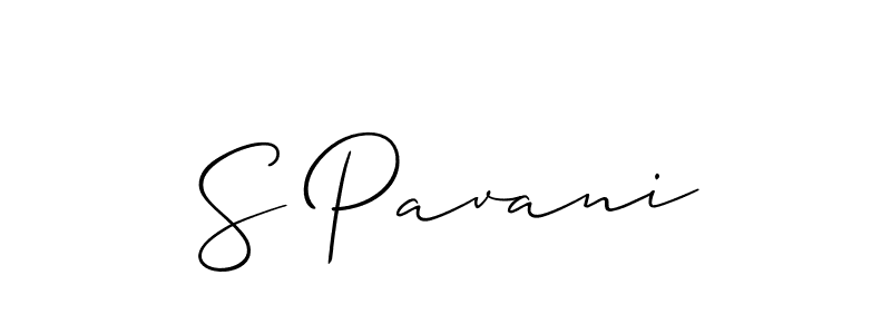 Make a beautiful signature design for name S Pavani. With this signature (Allison_Script) style, you can create a handwritten signature for free. S Pavani signature style 2 images and pictures png