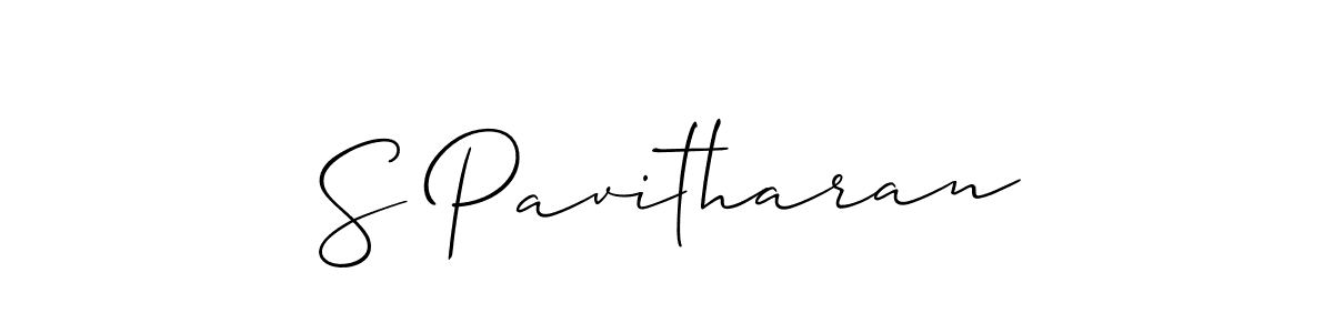 Design your own signature with our free online signature maker. With this signature software, you can create a handwritten (Allison_Script) signature for name S Pavitharan. S Pavitharan signature style 2 images and pictures png
