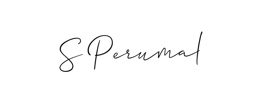 Use a signature maker to create a handwritten signature online. With this signature software, you can design (Allison_Script) your own signature for name S Perumal. S Perumal signature style 2 images and pictures png