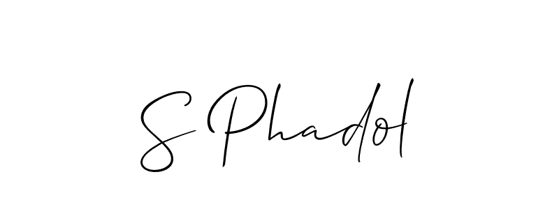 Also we have S Phadol name is the best signature style. Create professional handwritten signature collection using Allison_Script autograph style. S Phadol signature style 2 images and pictures png