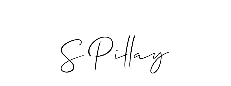Allison_Script is a professional signature style that is perfect for those who want to add a touch of class to their signature. It is also a great choice for those who want to make their signature more unique. Get S Pillay name to fancy signature for free. S Pillay signature style 2 images and pictures png