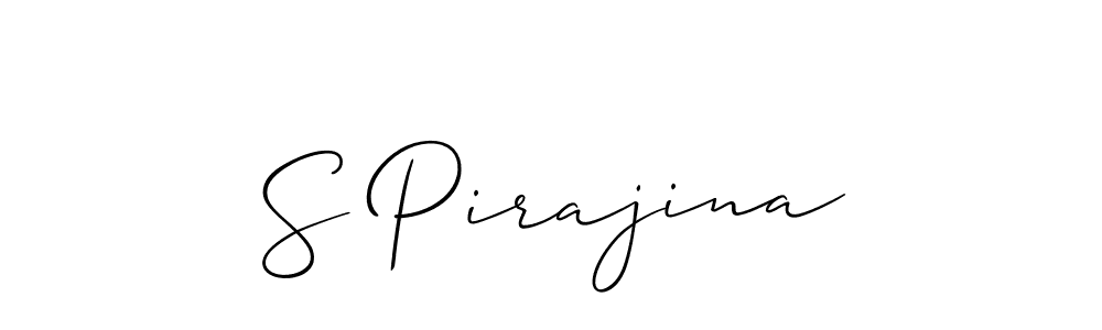 Allison_Script is a professional signature style that is perfect for those who want to add a touch of class to their signature. It is also a great choice for those who want to make their signature more unique. Get S Pirajina name to fancy signature for free. S Pirajina signature style 2 images and pictures png