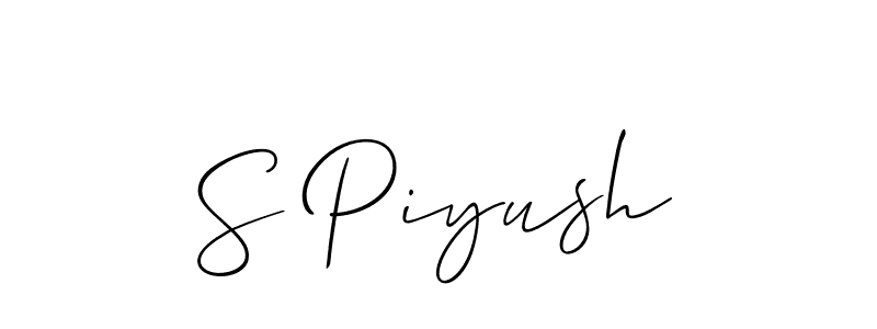 It looks lik you need a new signature style for name S Piyush. Design unique handwritten (Allison_Script) signature with our free signature maker in just a few clicks. S Piyush signature style 2 images and pictures png