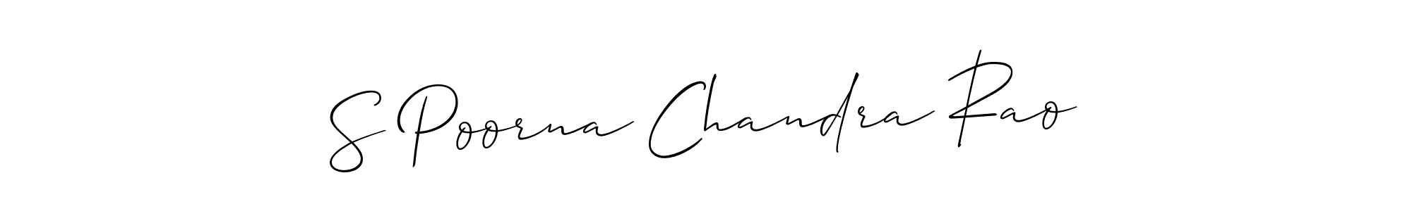 The best way (Allison_Script) to make a short signature is to pick only two or three words in your name. The name S Poorna Chandra Rao include a total of six letters. For converting this name. S Poorna Chandra Rao signature style 2 images and pictures png